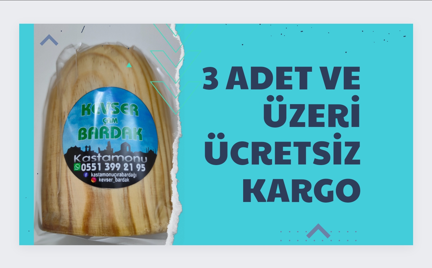 3 adet ve üzeri alımda kargo bedava